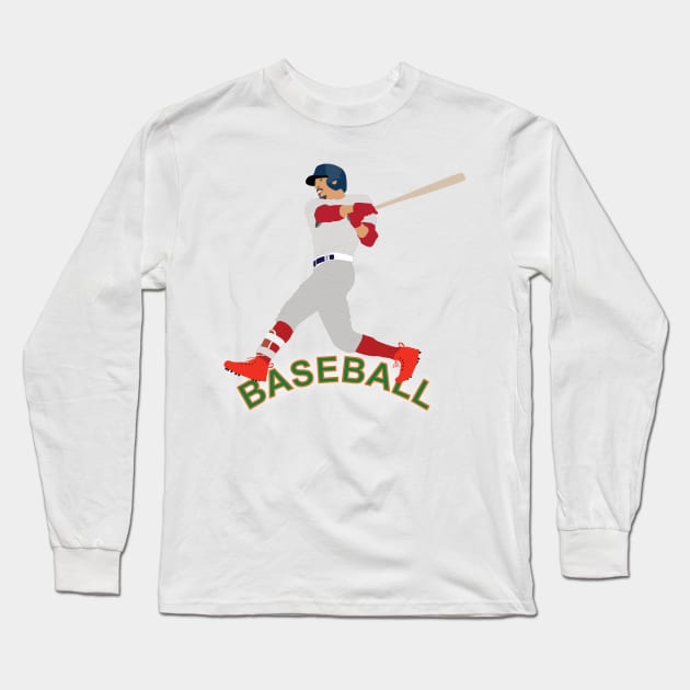 Baseball player in action Long Sleeve T-Shirt by GiCapgraphics